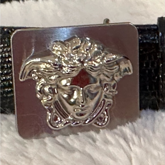 Versace black and silver Medusa belt. Size 32 $350.00 - Picture 2 of 6